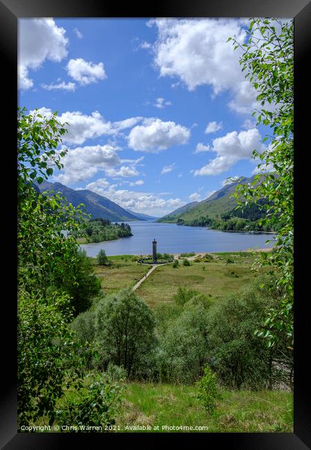 Glenfinnan Monument Loch Shiel Highland Scotland Framed Print by Chris Warren