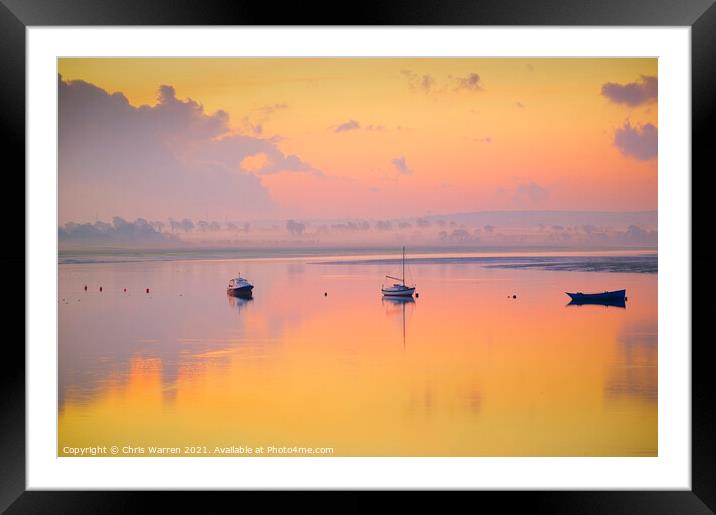 Dawn on the River Cleddau, Lawrenny, Pembrokeshire Framed Mounted Print by Chris Warren