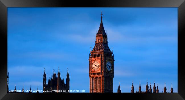 Big Ben London in the evening light Framed Print by Chris Warren