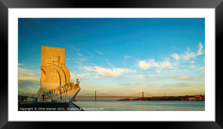 Monument to the Discoveries Belem Lisbon Portugal Framed Mounted Print by Chris Warren
