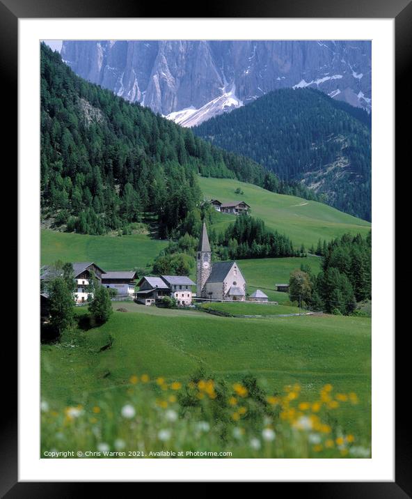 St Magdalena Val di Funes Dolomites Italy Framed Mounted Print by Chris Warren