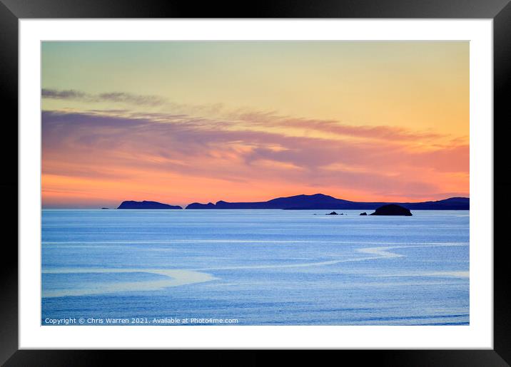 Sunset over St Brides Bay Pembrokeshire Framed Mounted Print by Chris Warren