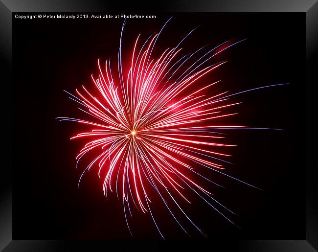 colourful exploding firework Framed Print by Peter Mclardy