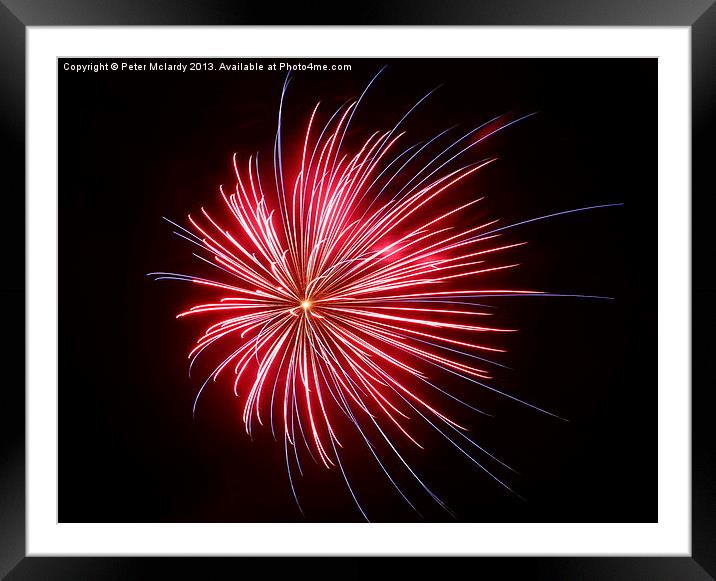 colourful exploding firework Framed Mounted Print by Peter Mclardy