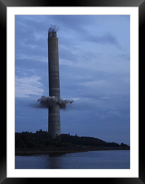 Chimney demolition 2 Framed Mounted Print by Peter Mclardy