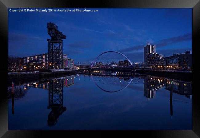 Twilight on the Clyde . Framed Print by Peter Mclardy
