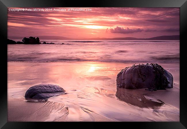 Sunset Seascape Framed Print by Peter Mclardy
