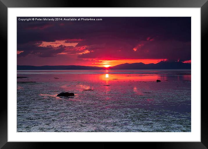 Arran Sunset Framed Mounted Print by Peter Mclardy