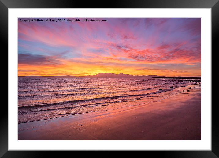  Arran Sunset  Framed Mounted Print by Peter Mclardy