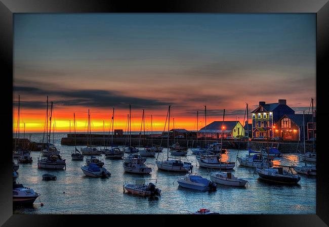 aberaeron at sunset Framed Print by Andrew chittock