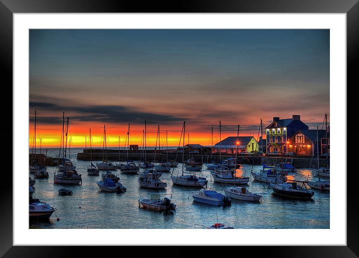 aberaeron at sunset Framed Mounted Print by Andrew chittock