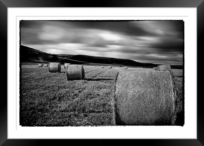 straw bales by the sea Framed Mounted Print by Andrew chittock