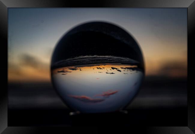 Abstract sunset through the crystal ball Framed Print by Andrew chittock