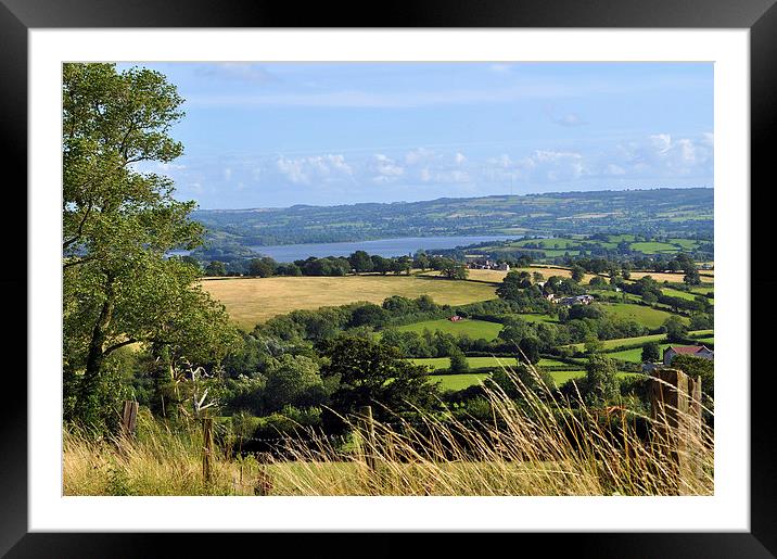 A view of Chew Valley Lake Somerset Framed Mounted Print by Maria Carter