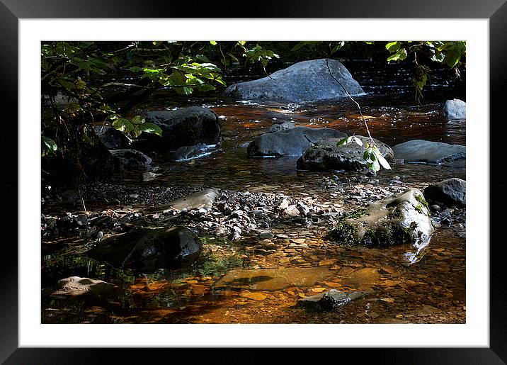 The raging river calm spot - Lake district Framed Mounted Print by Maria Carter