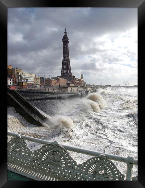 Blackpool Storm Framed Print by Victor Burnside