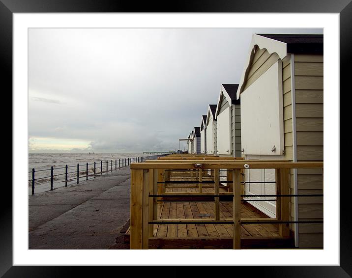 Beach Huts Framed Mounted Print by Victor Burnside