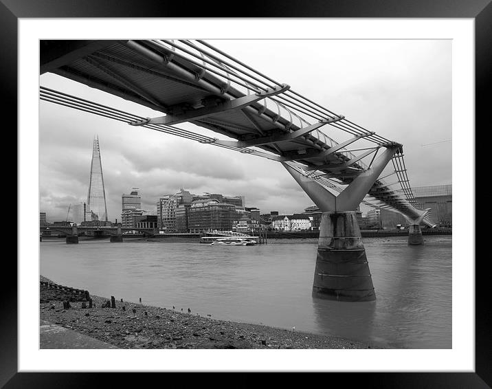 Millennium bridge Framed Mounted Print by Victor Burnside