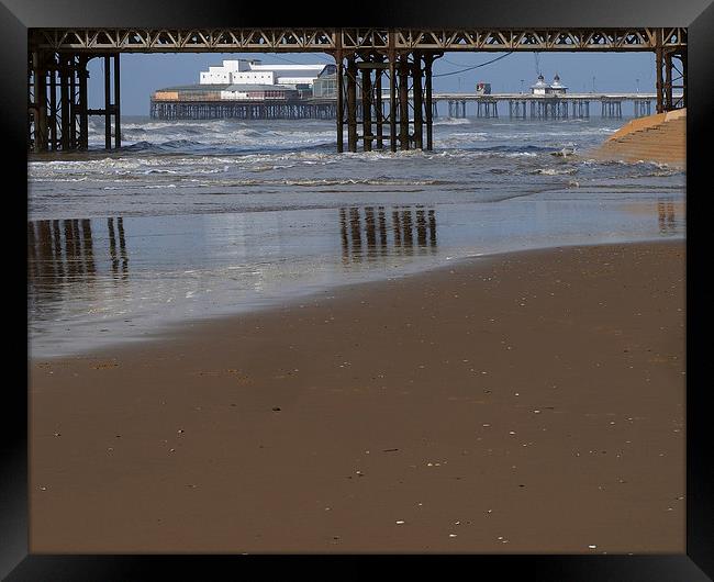 Blackpool Piers Framed Print by Victor Burnside