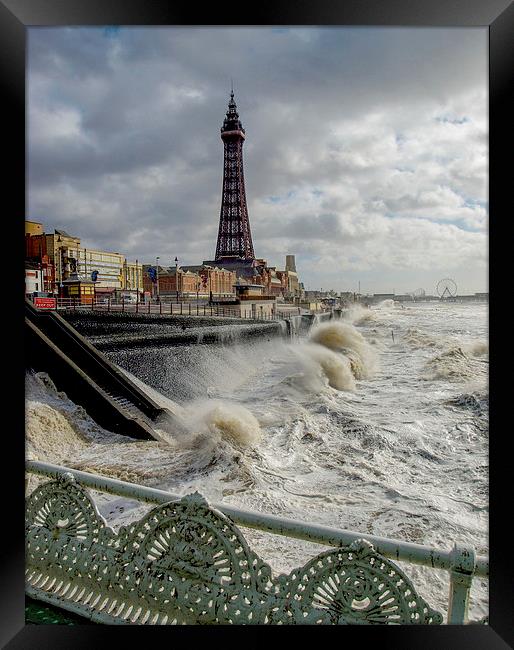 Blackpoolstorm Framed Print by Victor Burnside