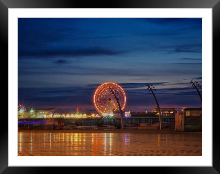Central Pier in Blackpool Framed Mounted Print by Victor Burnside
