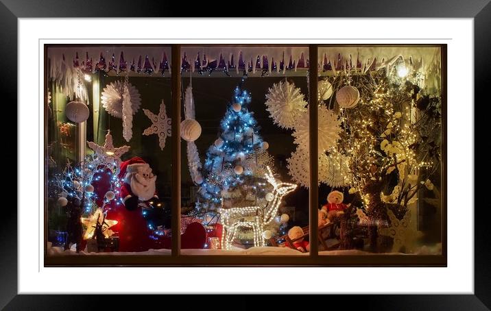 Christmas Shop Framed Mounted Print by Victor Burnside