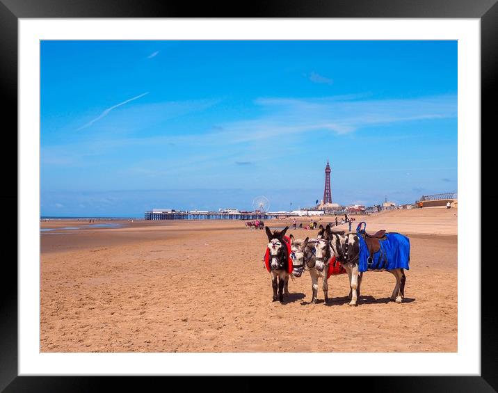 Blackpool Beach Framed Mounted Print by Victor Burnside