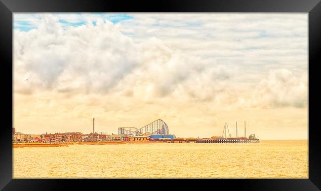 South Pier,Blackpool. Framed Print by Victor Burnside