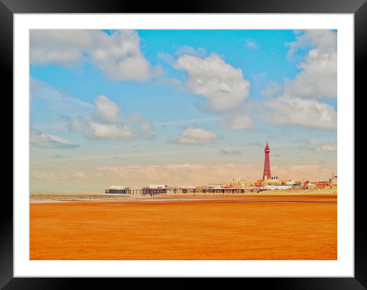 Blackpool Beach  Framed Mounted Print by Victor Burnside
