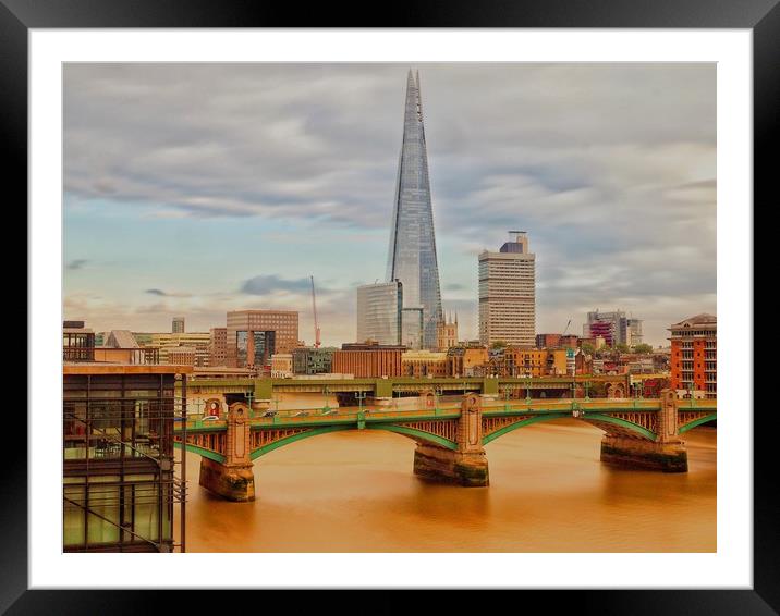 Southwark Bridge    Framed Mounted Print by Victor Burnside