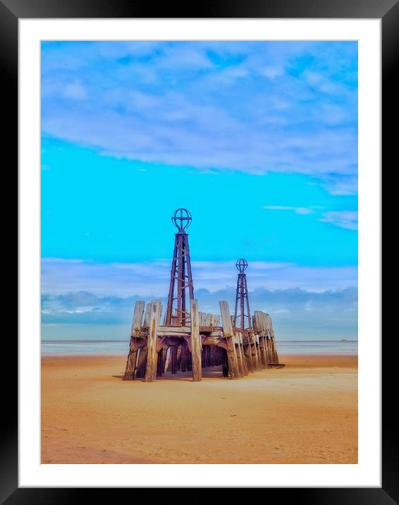 Jetty,St Anne’s, Lancashire,UK. Framed Mounted Print by Victor Burnside