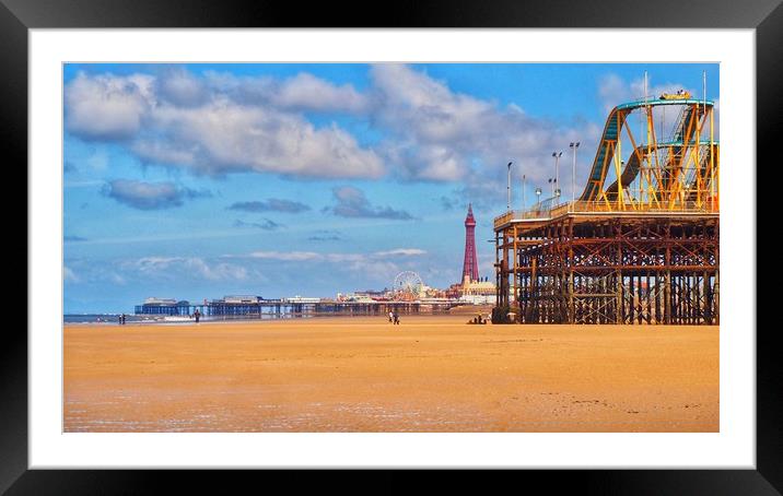 Blackpool Piers  Framed Mounted Print by Victor Burnside