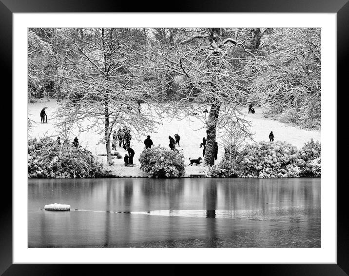 Park in Snow Framed Mounted Print by Victor Burnside