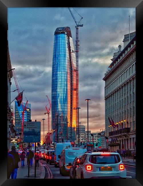 London,Evening.                                    Framed Print by Victor Burnside