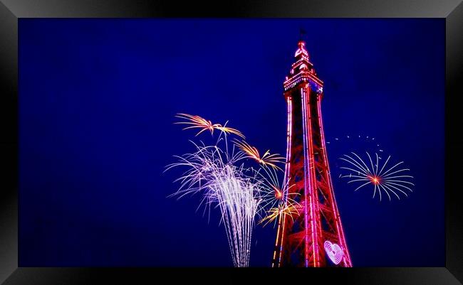 Blackpool Firework Festival     Framed Print by Victor Burnside