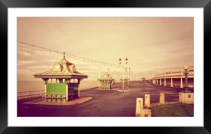 Blackpool Promenade Vintage Huts Framed Mounted Print by Victor Burnside