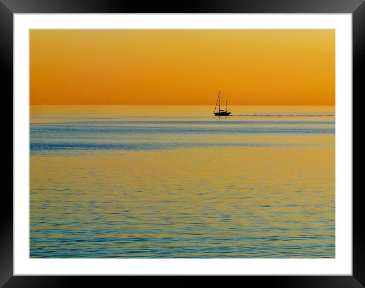 Calm Sea Off Lytham  Framed Mounted Print by Victor Burnside