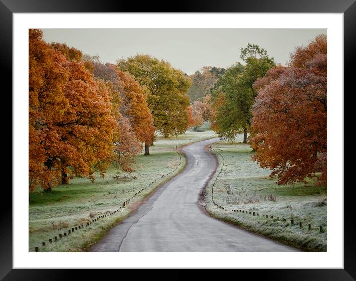 Frosty Road Framed Mounted Print by Victor Burnside