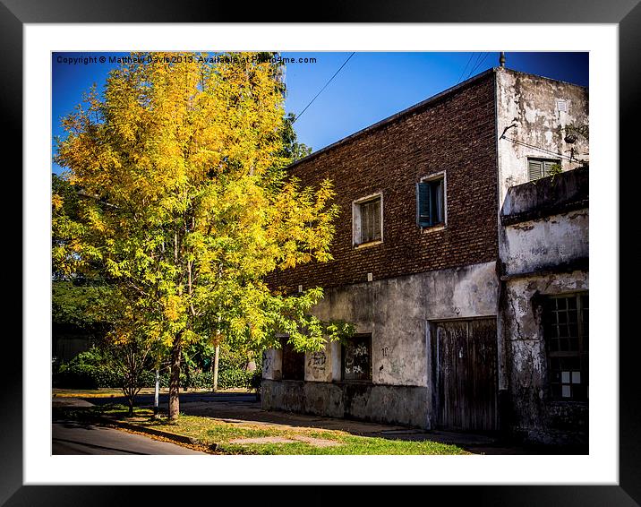 Brick and Leaves Framed Mounted Print by Matthew Davis