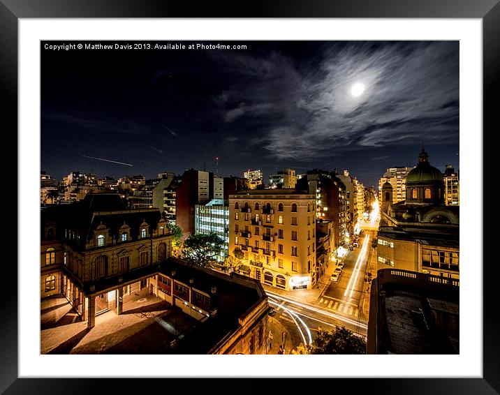 Full Moon Buenos Aires Framed Mounted Print by Matthew Davis