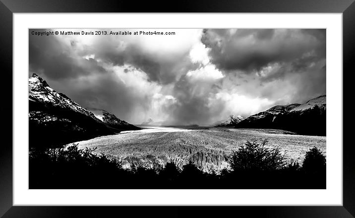 Perito Moreno Glacier B&W Framed Mounted Print by Matthew Davis