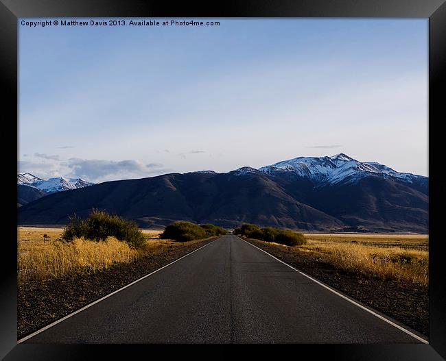 Road to El Calafate Framed Print by Matthew Davis