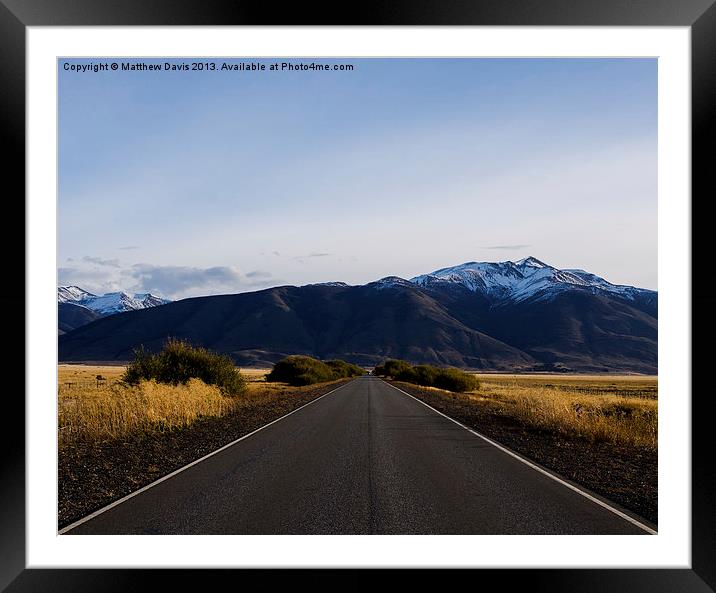 Road to El Calafate Framed Mounted Print by Matthew Davis