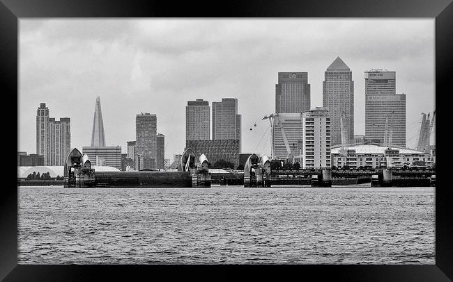 London skyline from the Thames Framed Print by Robert Cane