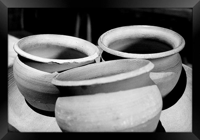 Clay pots in Dover castle Framed Print by Robert Cane