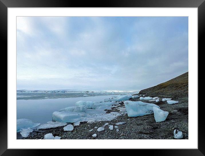Iceland, Lake View Framed Mounted Print by Robert Cane