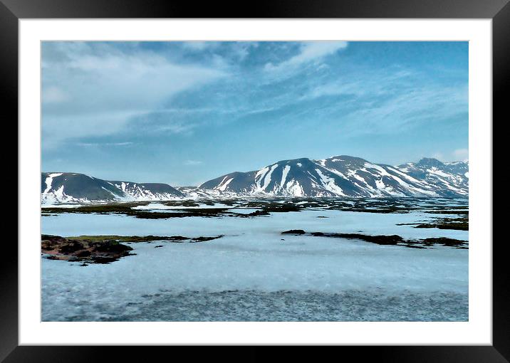 Iceland, Mountain Range Framed Mounted Print by Robert Cane