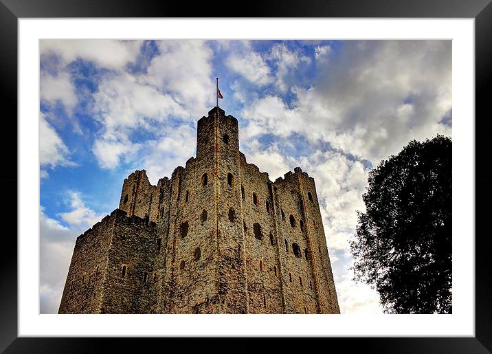 Rochester Castle, Sky View Framed Mounted Print by Robert Cane