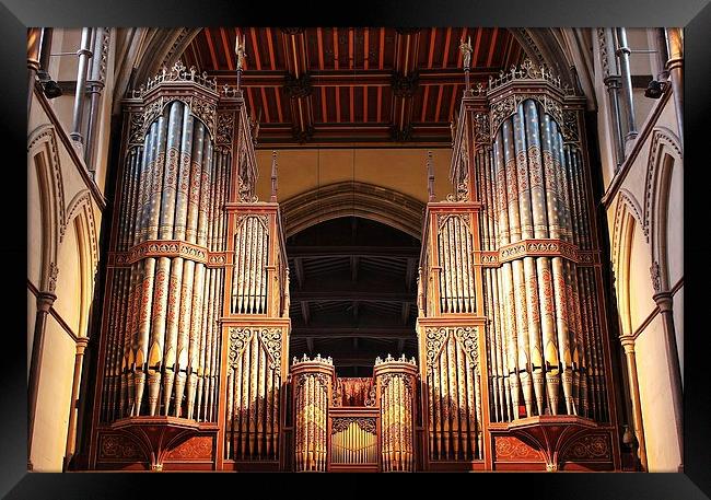Rochester Cathedral, Organ Pipes Framed Print by Robert Cane