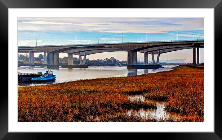 M2 Motorway Bridge River Medway Framed Mounted Print by Robert Cane